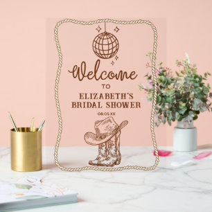 Moderne Bruine Cowgirl Disco Western Laarzen Welko Acryl Bord