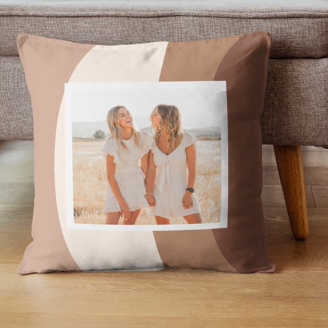 Moderne bruine en beige vormen | Foto Kussen (Creator heeft geüpload)