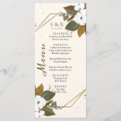 Moderne bruine en crème bloemenbruiloft menu (Voorkant)