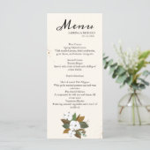 Moderne bruine en crème bloemenbruiloft menu (Staand voorkant)