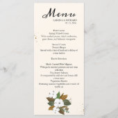 Moderne bruine en crème bloemenbruiloft menu (Voorkant)