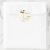 Moderne bruine en crème bloemendank u gunsten ronde sticker (Tas)