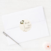 Moderne bruine en crème bloemendank u gunsten ronde sticker (Envelop)