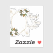 Moderne bruine en crème bloemendank u gunsten sticker (Vel)