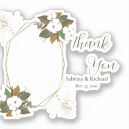 Moderne bruine en crème bloemendank u gunsten sticker