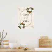 Moderne bruine en crème bloemige Kaarten en gesche Poster (Keuken)