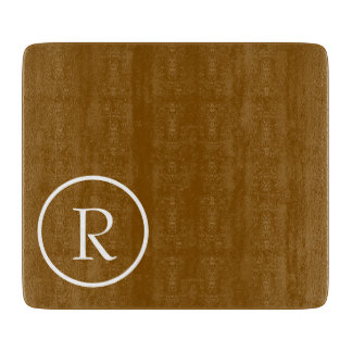 moderne bruine en witte monogram snijplank