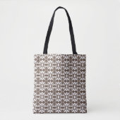 Moderne bruine en witte ovale geometrische vorm tote bag (Voorkant)