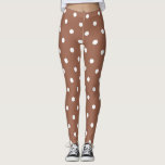 Moderne bruine en witte poka punts patroon leggings<br><div class="desc">Leggen met moderne bruine en witte poka stippen,  vlekken,  patroon.
Moderne,  trendy smoes.
Polka dots is weer de nieuwe trend.</div>
