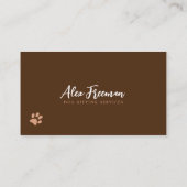 Moderne bruine en witte Puppies Dog Sitting Visitekaartje (Achterkant)