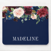 Moderne bruine fashionable Waterverf Floral Muismat (Voorkant)