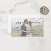 moderne bruine foto rsvp notitiekaartje (Voorkant / Achterkant in situ)