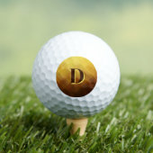 Moderne bruine gele monogram initiaal golfballen (Insitu Shirt)