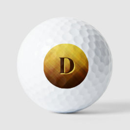 Moderne bruine gele monogram initiaal golfballen