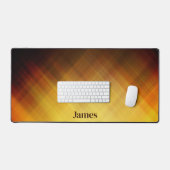 Moderne bruine gele monogram naam bureaumat (Keyboard & Muis)
