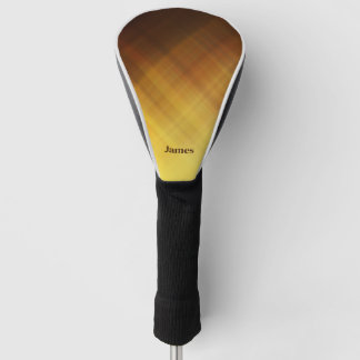 Moderne bruine gele monogram naam golfheadcover