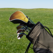 Moderne bruine gele monogram naam golfheadcover (Insitu)