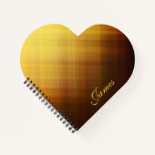 Moderne bruine gele monogram naam notitieboek (Voorkant)