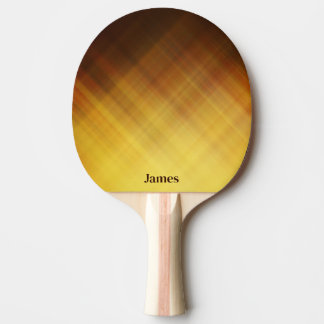 Moderne bruine gele monogram naam tafeltennisbatje