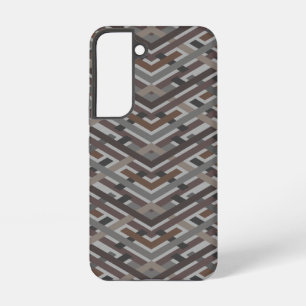 Moderne bruine geometrische patroon Galaxy S22 hoe Samsung Galaxy Hoesje