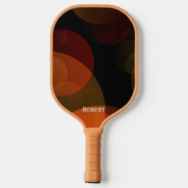 Moderne bruine gepersonaliseerde script naam pickleball paddle