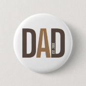 Moderne Bruine Gepersonaliseerde Vader Opgericht Ronde Button 5,7 Cm (Voorkant)
