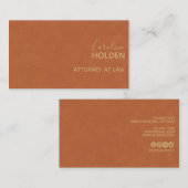 Moderne bruine gladde lederen textuur Professional Visitekaartje (Voorkant / Achterkant)