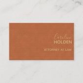 Moderne bruine gladde lederen textuur Professional Visitekaartje (Voorkant)