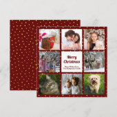 Moderne bruine goudoliet acht foto-inkool feestdagenkaart (Voorkant / Achterkant)