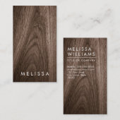 Moderne bruine houten minimalistische professionel visitekaartje (Voorkant / Achterkant)