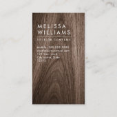 Moderne bruine houten minimalistische professionel visitekaartje (Achterkant)