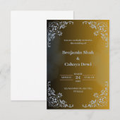 Moderne bruine huwelijksuitnodiging kaart (Voorkant / Achterkant)