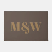 Moderne bruine initialen voor monogram aangepast b deurmat (Voorkant)