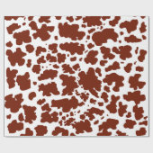 Moderne bruine Koe Huidtextiel Dierafdrukken Cadeaupapier (Vlak)