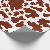 Moderne bruine Koe Huidtextiel Dierafdrukken Cadeaupapier (Hoek)