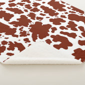Moderne bruine Koe Huidtextiel Dierafdrukken Sherpa Deken (3/4)