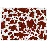 Moderne bruine Koe Rodeo dierenprint Groot Cadeauzakje (Achterkant)
