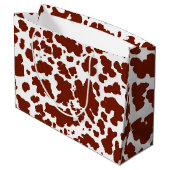 Moderne bruine Koe Rodeo dierenprint Groot Cadeauzakje (Achterkant Gekanteld)