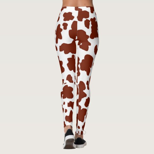 Moderne bruine Koe spots print cowboyboer Leggings (Achterkant)