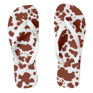 Moderne bruine Koe spots print cowboyboer Teenslippers