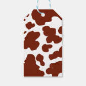 Moderne bruine Koe vlekken Print Cadeaulabel (Voorkant)