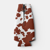 Moderne bruine Koe vlekken Print Cowboy Flesjeskoeler (Achterkant)