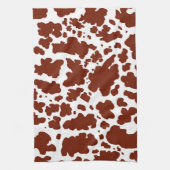 Moderne bruine Koe vlekken Print Cowboy Theedoek (Verticaal)