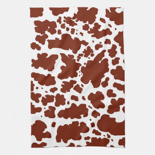 Moderne bruine Koe vlekken Print Cowboy Theedoek (Verticaal)
