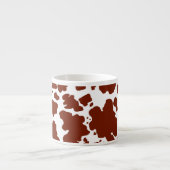 Moderne bruine Koe vlekken Print Espresso Kop (Voorkant)