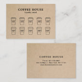 Moderne, bruine koffie klantenkaartje (Voorkant / Achterkant)