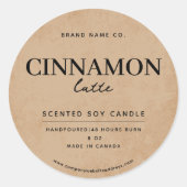 Moderne Bruine Koffie Rustiek Ronde Sticker (Voorkant)