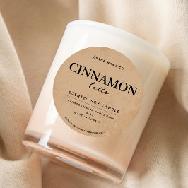 Moderne Bruine Koffie Rustiek Ronde Sticker