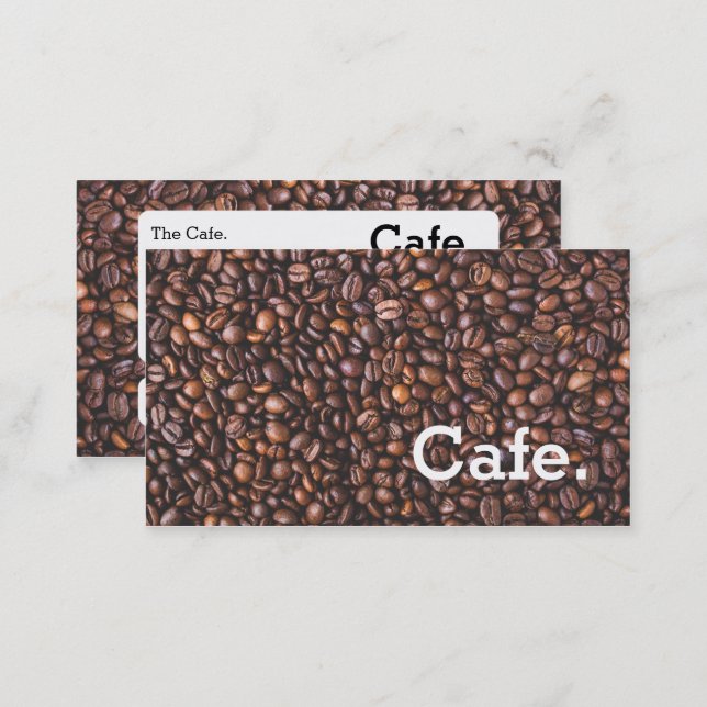 Moderne bruine koffiebonen loyaliteitsponskaartje  klantenkaartje (Voorkant / Achterkant)