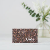 Moderne bruine koffiebonen loyaliteitsponskaartje  klantenkaartje (Staand voorkant)
